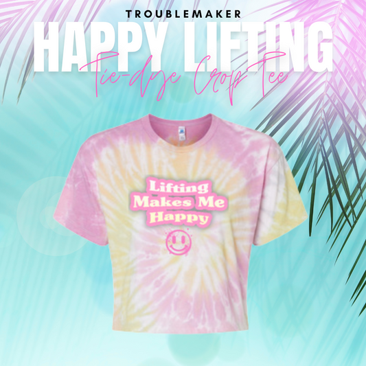 Happy Lifting Tie-Dye Crop Tee